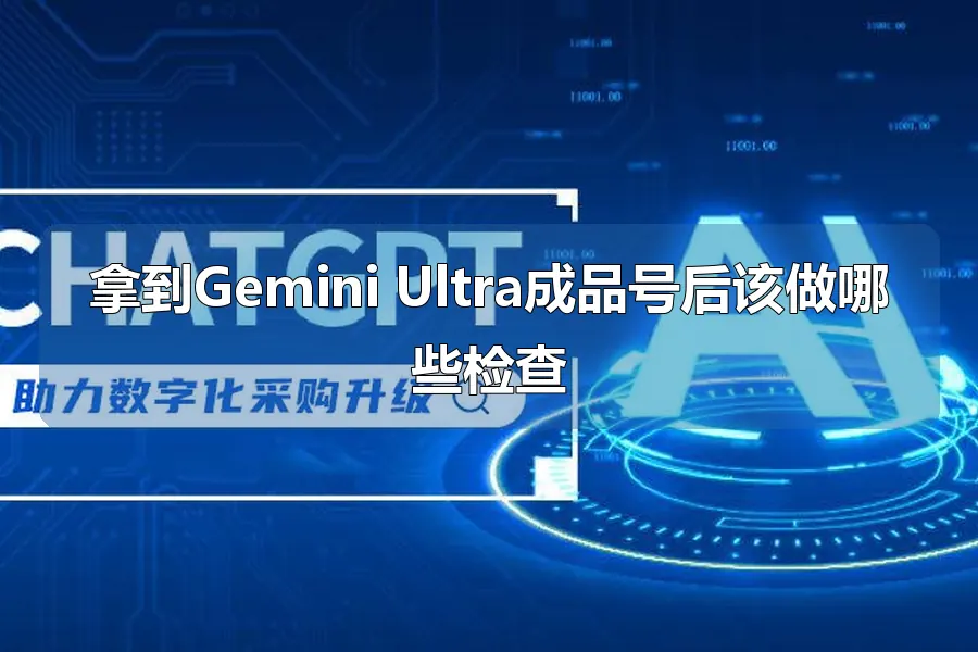 拿到Gemini Ultra成品号后该做哪些检查
